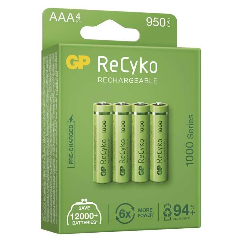 Baterie nabíjecí GP ReCyko, HR03, AAA, 950mAh, NiMH, krabička 4ks, Baterie, nabíjecí, GP, ReCyko, HR03, AAA, 950mAh, NiMH, krabička, 4ks