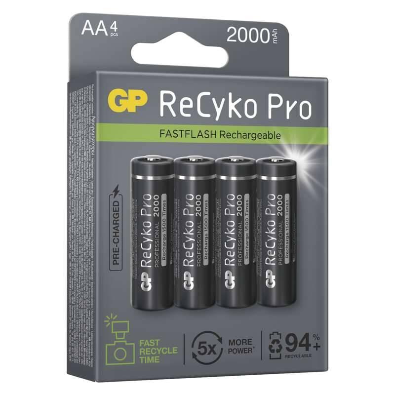 Baterie nabíjecí GP ReCyko Pro Photo Flash, HR06, AA, 2000mAh, krabička 4ks