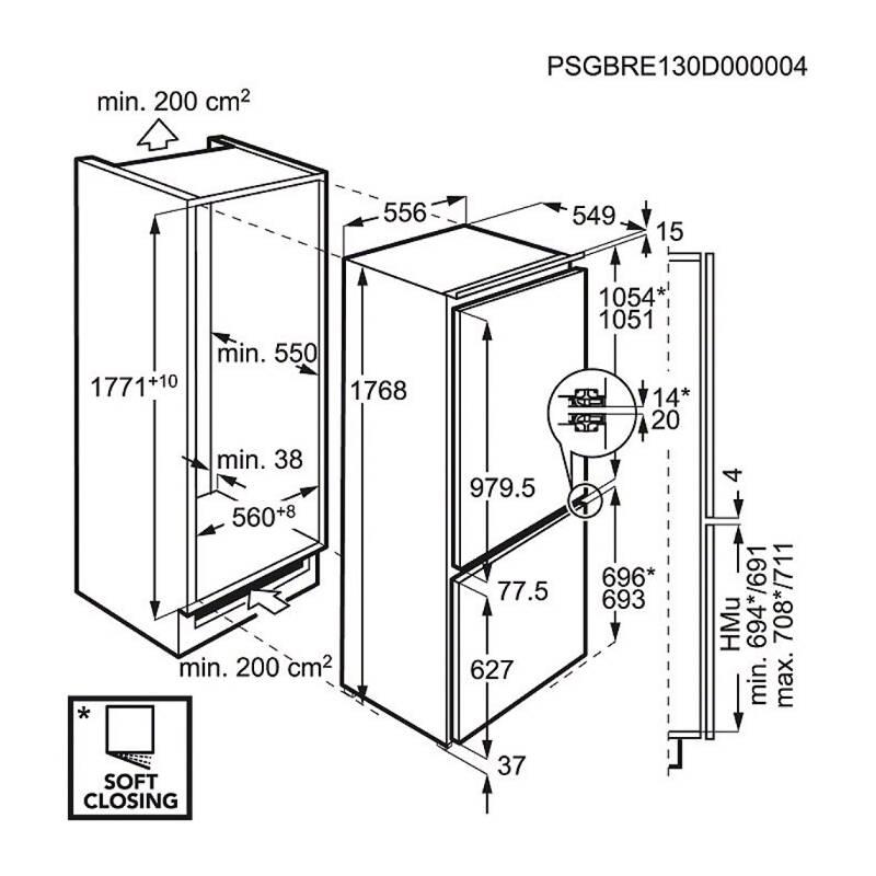 Chladnička s mrazničkou AEG Mastery FlexiShelf SCE818D3LC bílé
