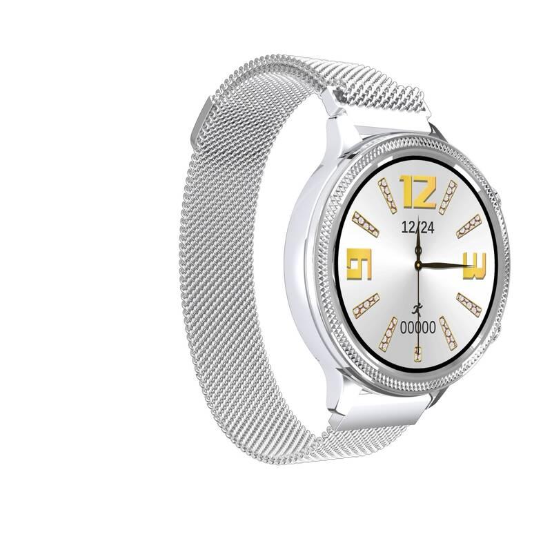Chytré hodinky Carneo Gear Deluxe stříbrné