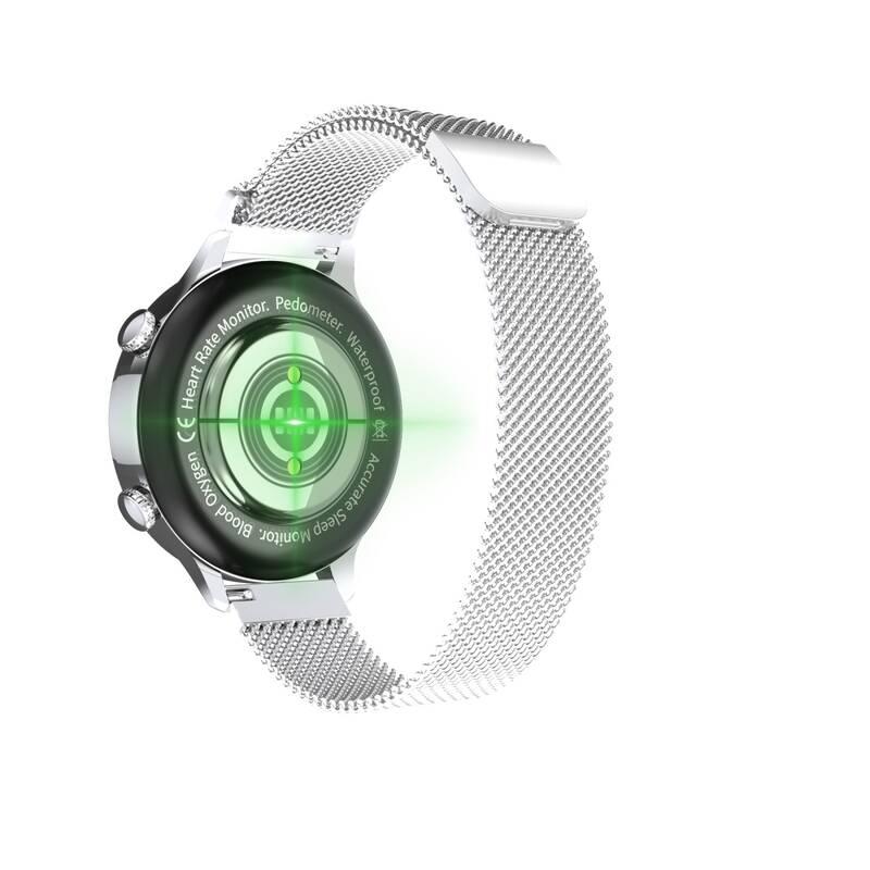 Chytré hodinky Carneo Gear Deluxe stříbrné