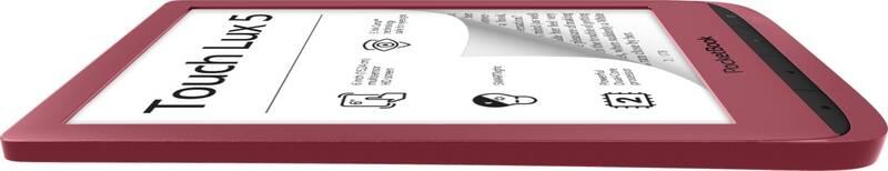 Čtečka e-knih Pocket Book 628 Touch Lux 5 červená