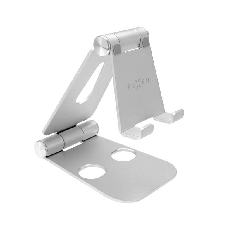 Držák FIXED Frame Phone na stůl pro mobilní telefony stříbrný