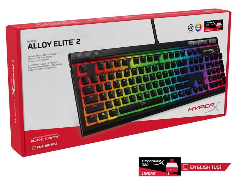 Klávesnice HyperX Alloy Elite 2, HyperX Red, US layout černá