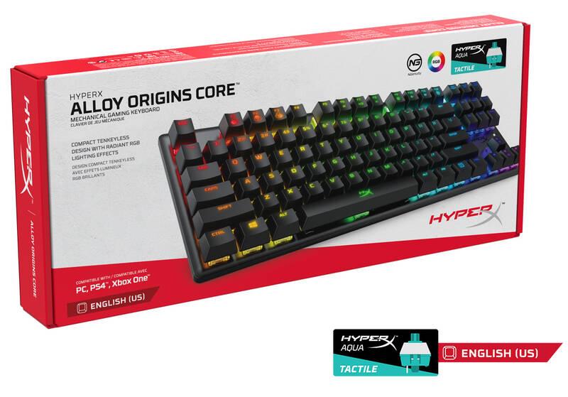 Klávesnice HyperX Alloy Origins Core HX, Aqua Switch, US layout černá, Klávesnice, HyperX, Alloy, Origins, Core, HX, Aqua, Switch, US, layout, černá