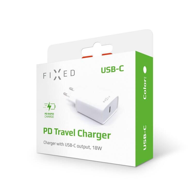 Nabíječka do sítě FIXED USB-C PD 18W bílá