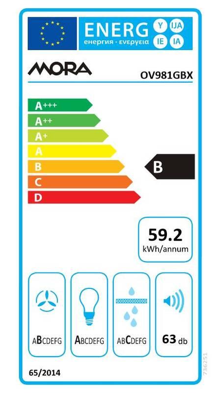 Odsavač par Mora OV 981 GBX černý sklo