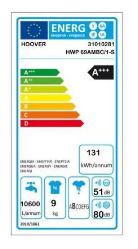 Pračka Hoover HWP 69AMBC 1-S bílá