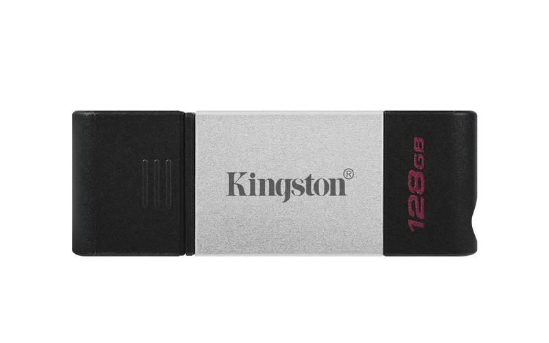 USB Flash Kingston DataTraveler 80 128GB, USB-C černý stříbrný
