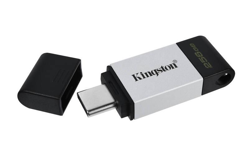 USB Flash Kingston DataTraveler 80 256GB, USB-C černý stříbrný