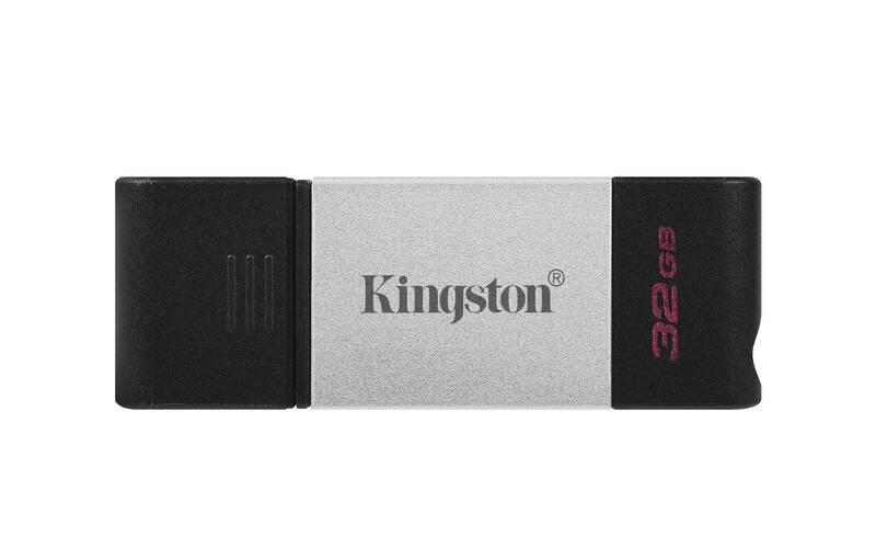 USB Flash Kingston DataTraveler 80 32GB, USB-C černý stříbrný