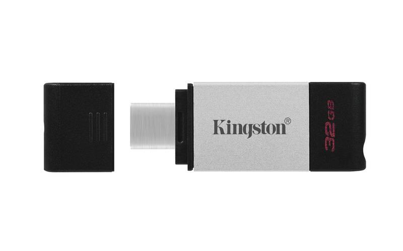 USB Flash Kingston DataTraveler 80 32GB, USB-C černý stříbrný, USB, Flash, Kingston, DataTraveler, 80, 32GB, USB-C, černý, stříbrný
