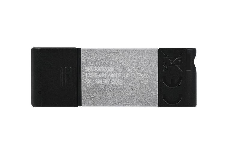 USB Flash Kingston DataTraveler 80 64GB, USB-C černý stříbrný