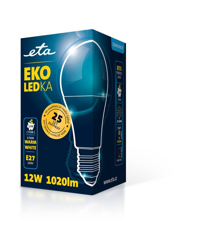 Žárovka LED ETA EKO LEDka klasik 12W, E27, teplá bílá, Žárovka, LED, ETA, EKO, LEDka, klasik, 12W, E27, teplá, bílá