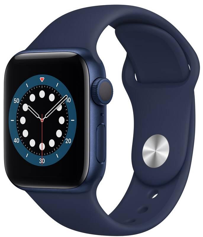 Chytré hodinky Apple Watch Series 6 GPS 44mm pouzdro z modrého hliníku - námořnicky tmavomodrý sportovní náramek, Chytré, hodinky, Apple, Watch, Series, 6, GPS, 44mm, pouzdro, z, modrého, hliníku, námořnicky, tmavomodrý, sportovní, náramek