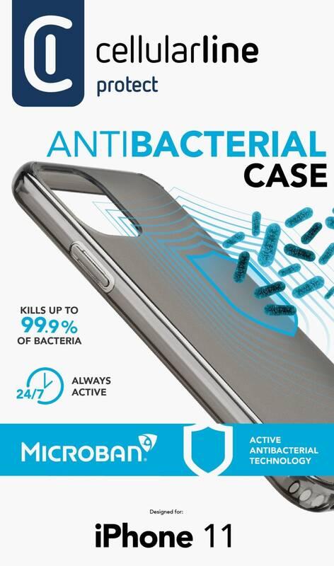 Kryt na mobil CellularLine Antimicrob na Apple iPhone 11 černý
