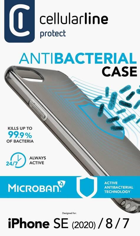 Kryt na mobil CellularLine Antimicrob na Apple iPhone SE 8 7 černý