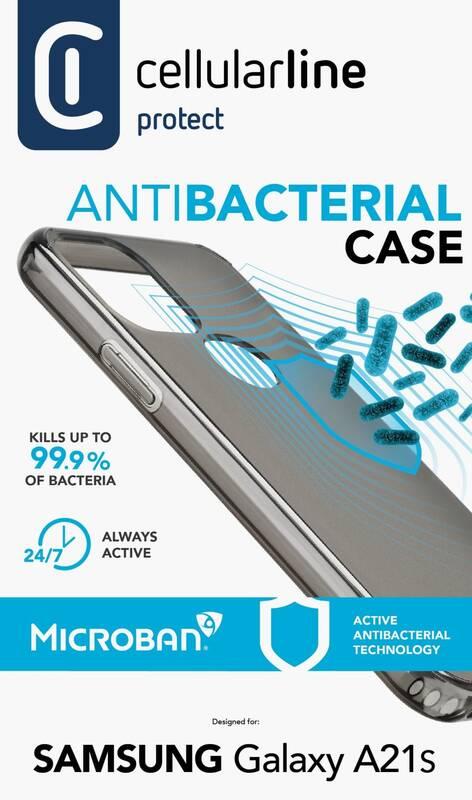 Kryt na mobil CellularLine Antimicrob na Samsung Galaxy A21s černý