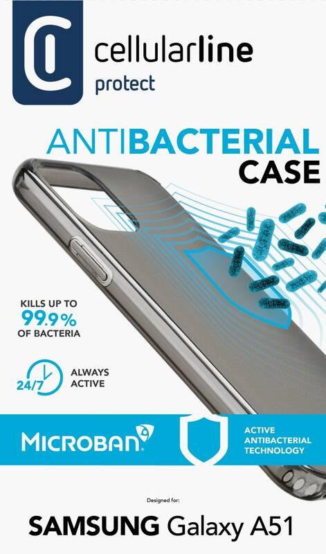 Kryt na mobil CellularLine Antimicrob na Samsung Galaxy A51 černý
