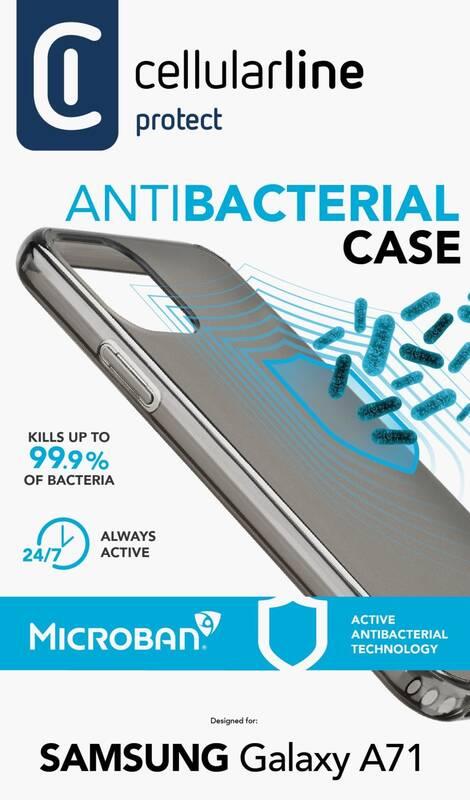 Kryt na mobil CellularLine Antimicrob na Samsung Galaxy A71 černý