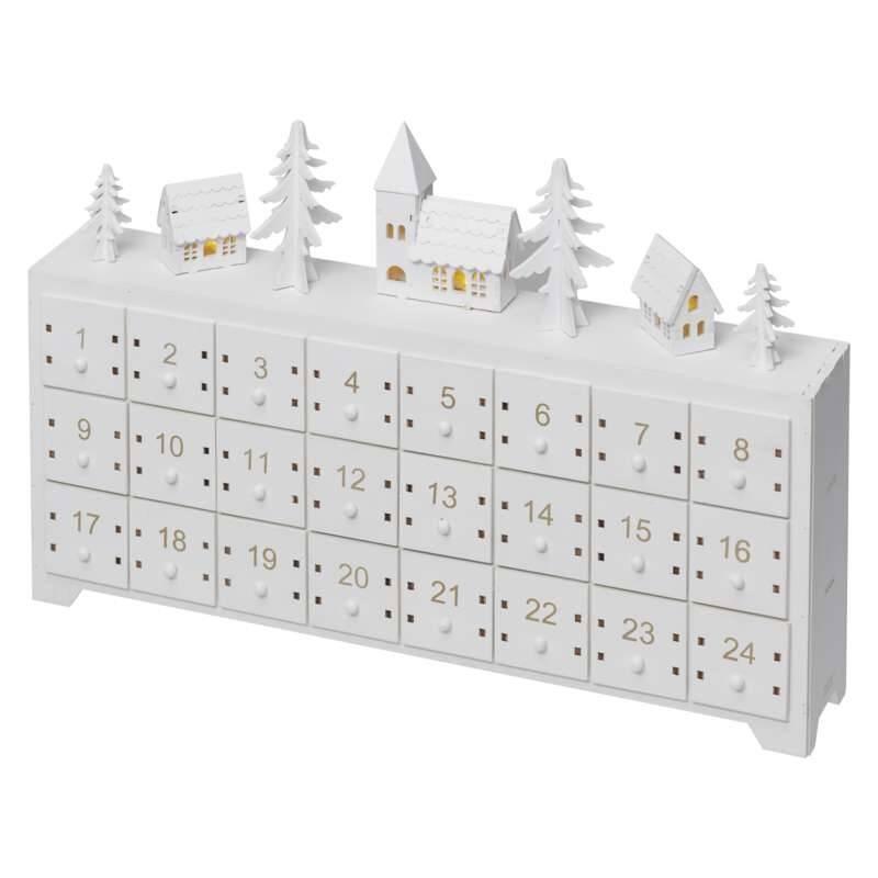 LED dekorace EMOS adventní kalendář, 37x23cm, 2x AA, vnitřní, teplá bílá