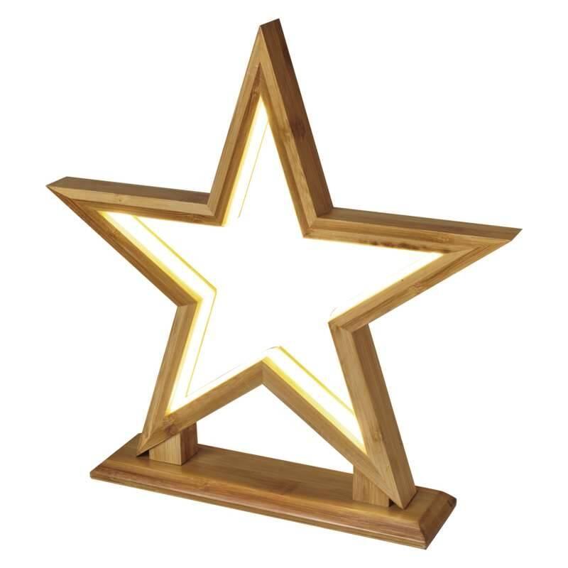 LED dekorace EMOS hvězda dřevěná, vnitřní, teplá bílá