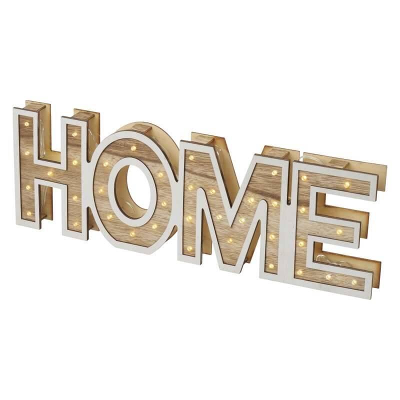 LED dekorace EMOS nápis HOME dřevěný, 45cm, 2x AA, vnitřní, teplá bílá