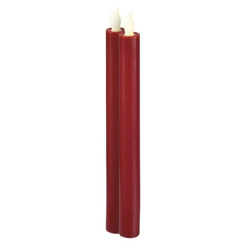LED dekorace EMOS svíčky, 25cm, metalické červené, 2x AAA, jantarová, 2 ks