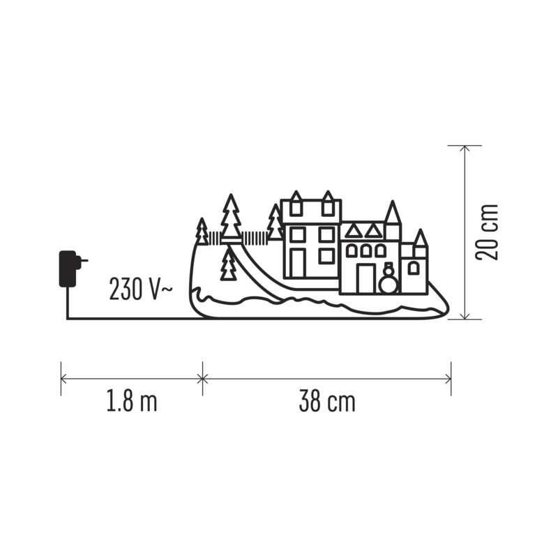 LED dekorace EMOS vánoční domeček 20x38cm, vnitřní, teplá bílá