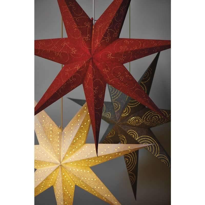 LED dekorace EMOS vánoční hvězda papírová bílá, 75cm