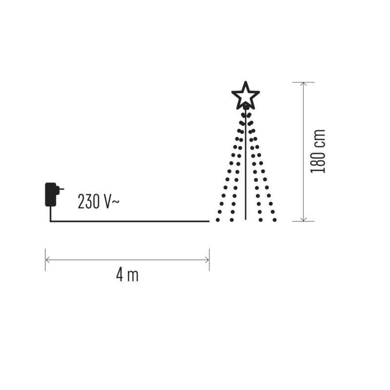 LED dekorace EMOS vánoční kovový strom, 180cm, venkovní, teplá bílá, časovač, LED, dekorace, EMOS, vánoční, kovový, strom, 180cm, venkovní, teplá, bílá, časovač