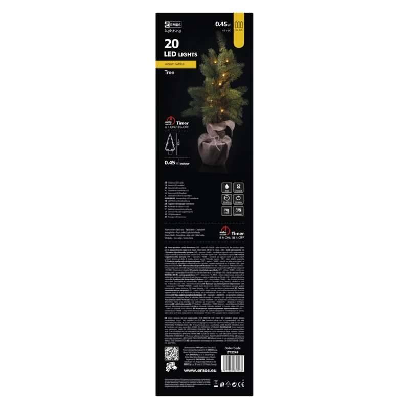 LED dekorace EMOS vánoční stromek, 52cm, 3x AA, vnitřní, teplá bílá