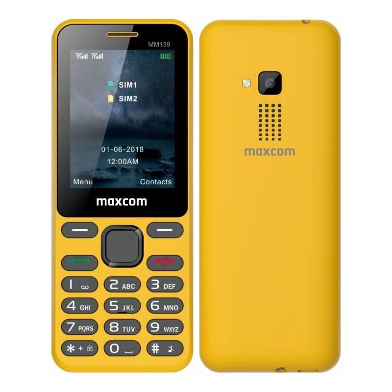 Mobilní telefon MaxCom MM139 žlutý, Mobilní, telefon, MaxCom, MM139, žlutý