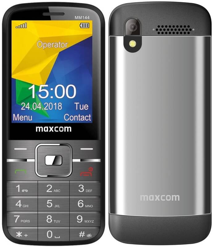 Mobilní telefon MaxCom MM144 šedý, Mobilní, telefon, MaxCom, MM144, šedý