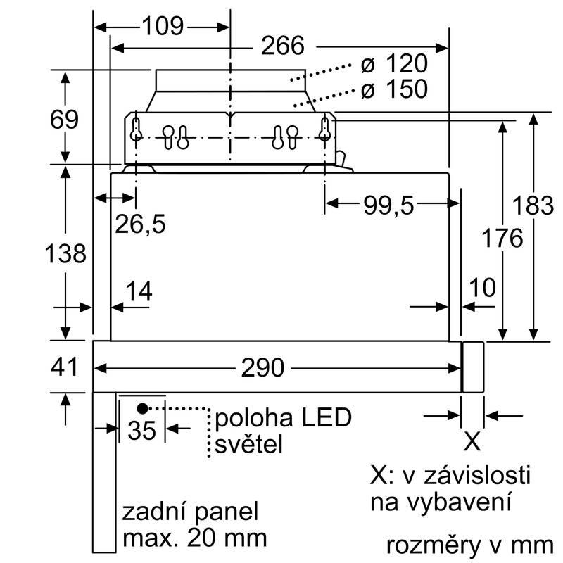 Odsavač par Siemens iQ100 LI63LA526 stříbrný