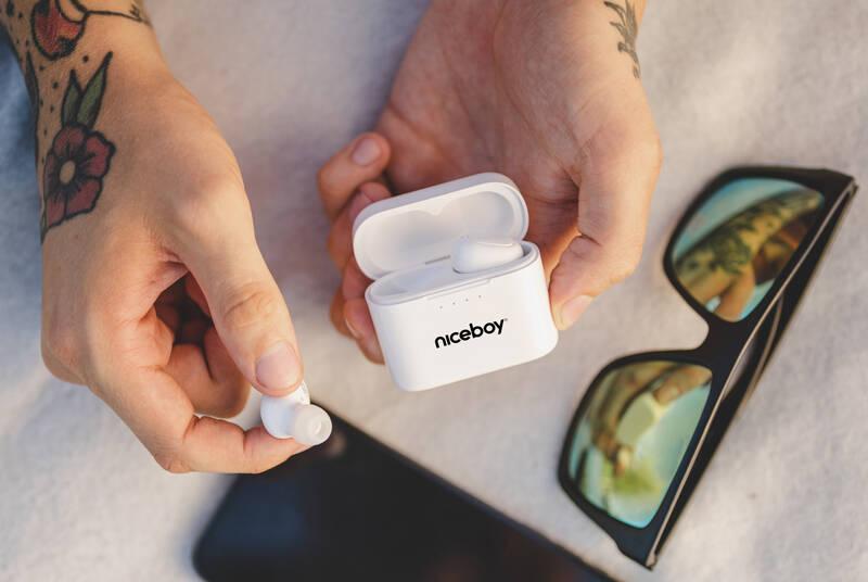 Sluchátka Niceboy HIVE Podsie bílá