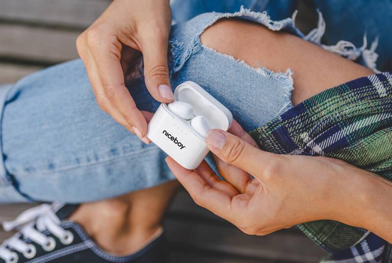 Sluchátka Niceboy HIVE Podsie bílá