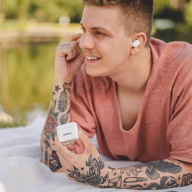 Sluchátka Niceboy HIVE Podsie bílá