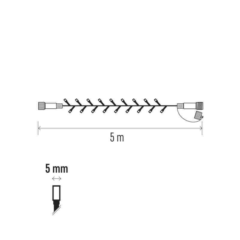 Spojovací řetěz EMOS 50 LED, řetěz, 5m, multicolor