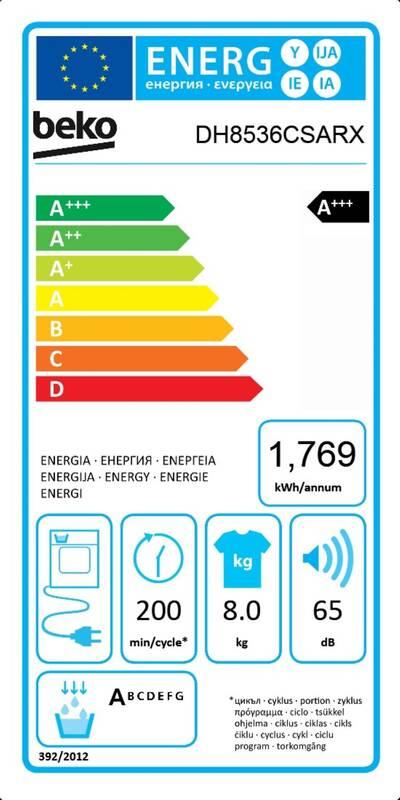 Sušička prádla Beko Superia DH 8536 CSARX bílá, Sušička, prádla, Beko, Superia, DH, 8536, CSARX, bílá