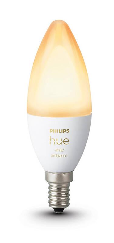 Žárovka LED Philips Hue Bluetooth, 6W, E14, White Ambiance, 2ks