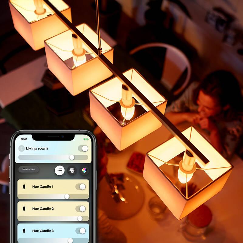 Žárovka LED Philips Hue Bluetooth, 6W, E14, White Ambiance, 2ks