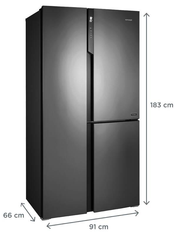 Americká lednice Concept TITANIA LA7791ds nerez