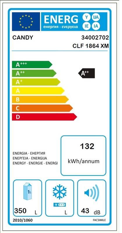 Chladnička Candy CLF 1864 XM nerez