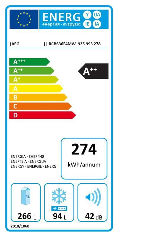 Chladnička s mrazničkou AEG Mastery RCB636E4MW bílá