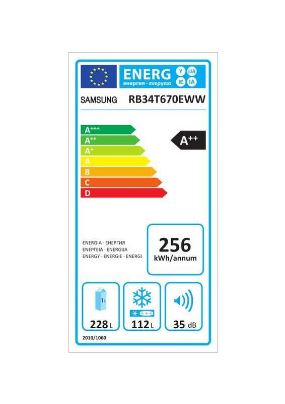 Chladnička s mrazničkou Samsung RB34T670EWW EF bílá