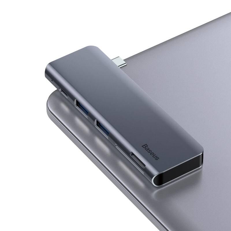 Dokovací stanice Baseus USB-C USB-C PD, 2x USB 3.0, micro SD, SD, TF šedá