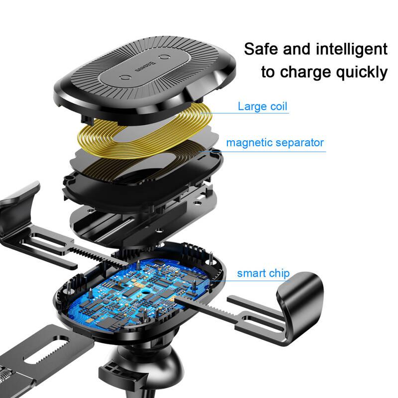 Držák na mobil Baseus Wireless Charger Gravity Phone holder černý