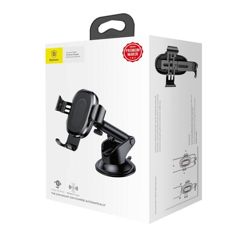 Držák na mobil Baseus Wireless Charger Phone holder Adjustable Arm černý