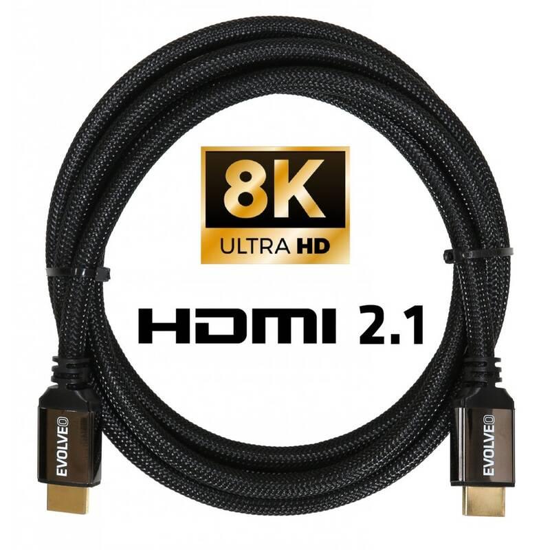 Kabel Evolveo HDMI 2.1, 8K Ultra HD, 4K, 2K a FHD, 2m černý